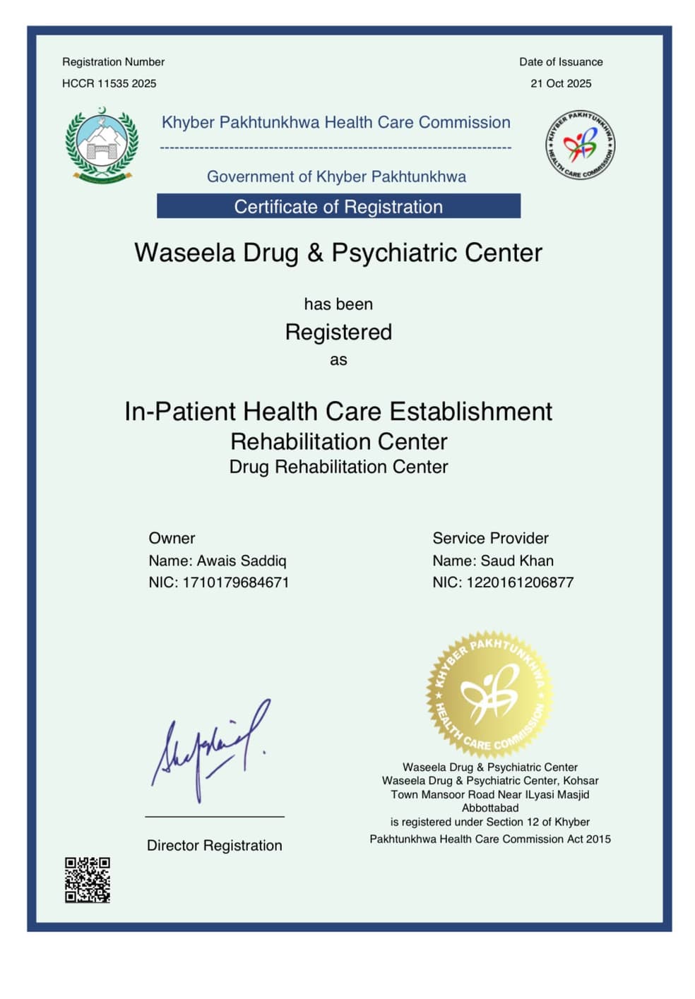 KP Health Care Commission registration